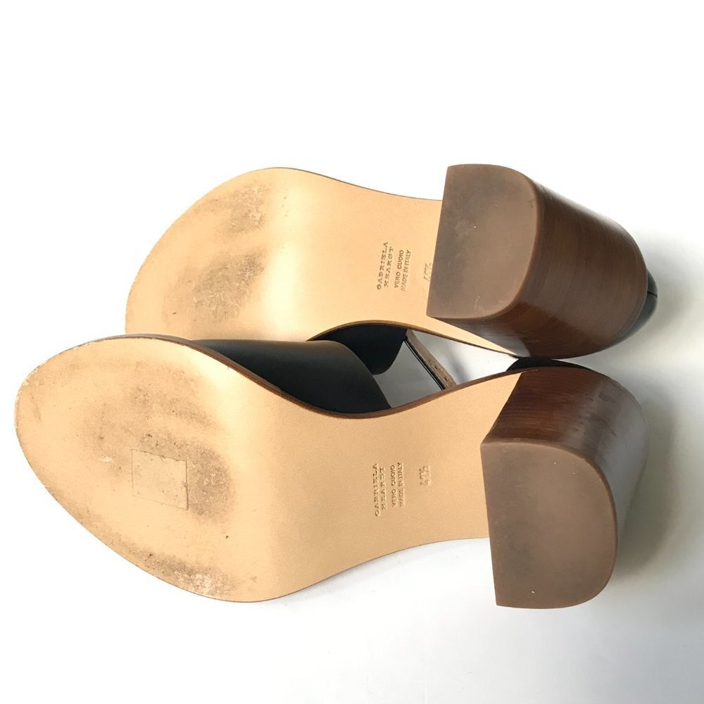 Gabriela Hearst Beau Sandals Shoes Womens 41.5 Black Leather Block Heel Buckle - Picture 10 of 14